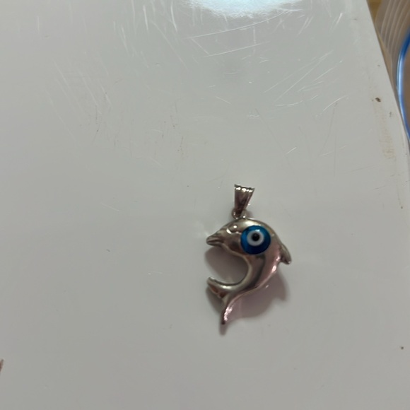Women's Jewlely Evil Eye Dolphin Pendant Necklace - Picture 5 of 10